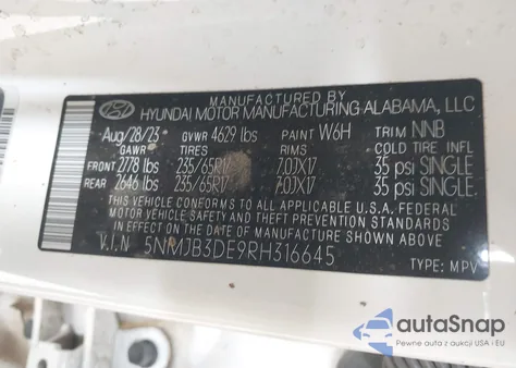 2024 Hyundai Tucson Sel из США, поврежденный, VIN 5NMJB3DE9RH316645